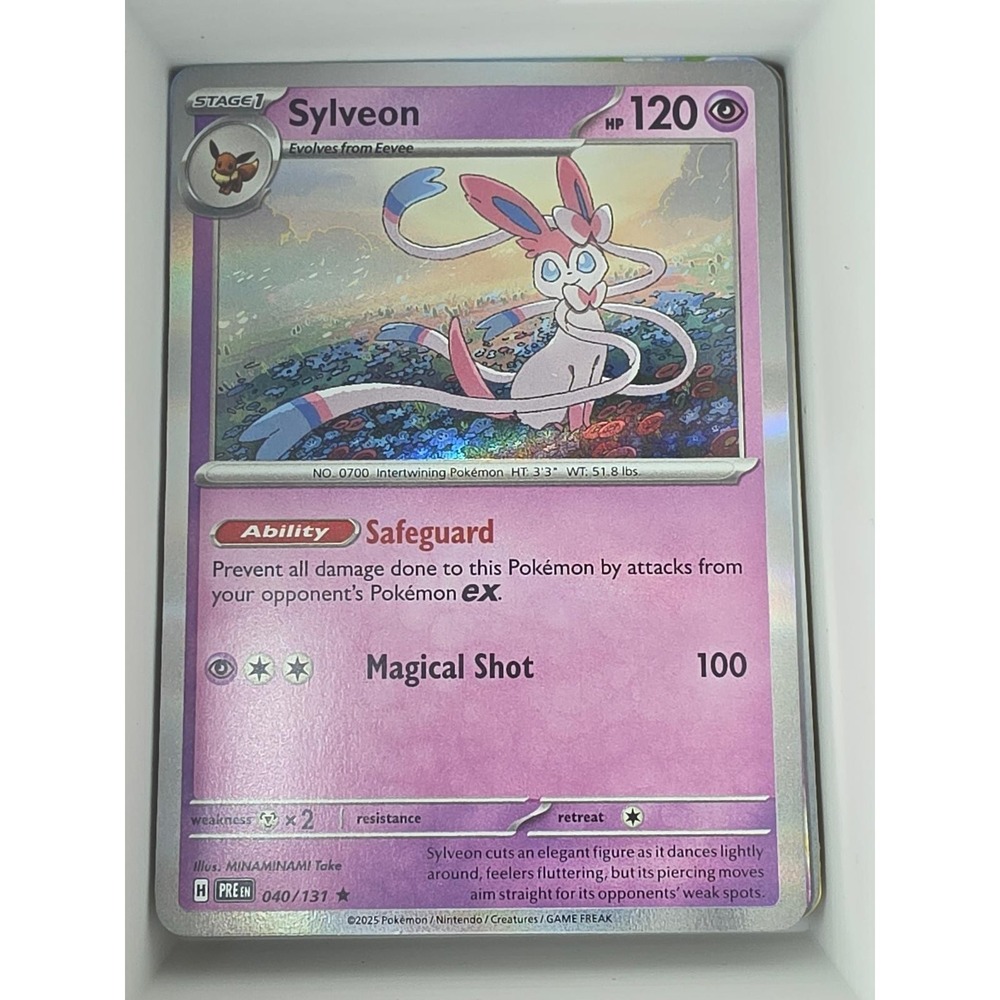 Sylveon 040/131 Holo Rare Prismatic Evolutions Pokemon Reverse Holo Near Mint